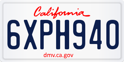 CA license plate 6XPH940