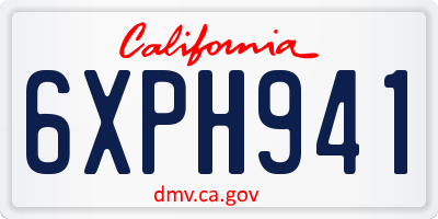 CA license plate 6XPH941