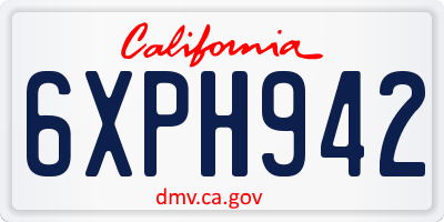 CA license plate 6XPH942