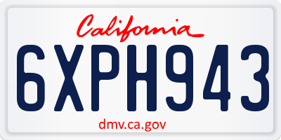 CA license plate 6XPH943