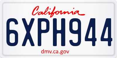 CA license plate 6XPH944
