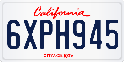 CA license plate 6XPH945