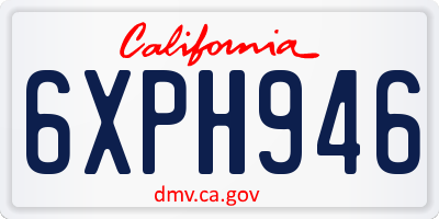 CA license plate 6XPH946