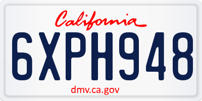 CA license plate 6XPH948