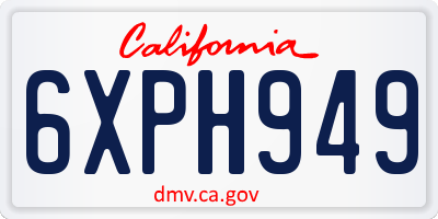 CA license plate 6XPH949