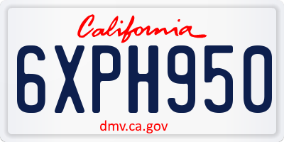 CA license plate 6XPH950