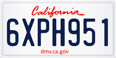 CA license plate 6XPH951