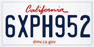 CA license plate 6XPH952