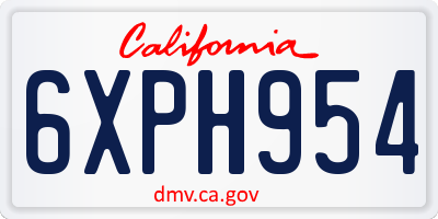 CA license plate 6XPH954