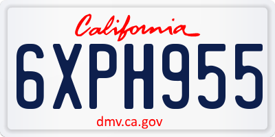 CA license plate 6XPH955