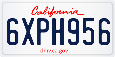 CA license plate 6XPH956
