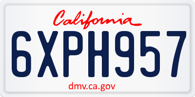 CA license plate 6XPH957