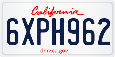 CA license plate 6XPH962