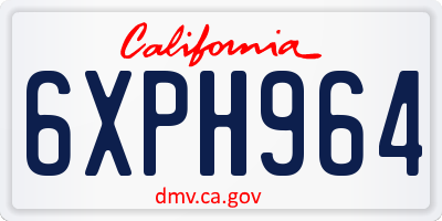 CA license plate 6XPH964