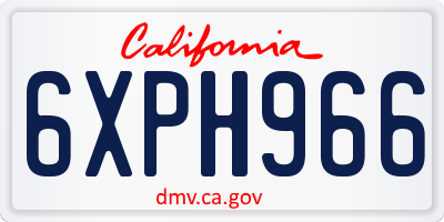 CA license plate 6XPH966