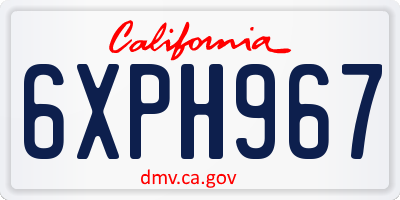 CA license plate 6XPH967
