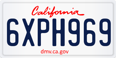 CA license plate 6XPH969