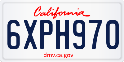 CA license plate 6XPH970