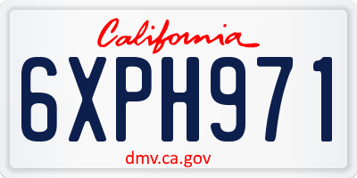 CA license plate 6XPH971