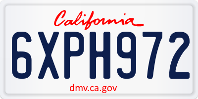 CA license plate 6XPH972