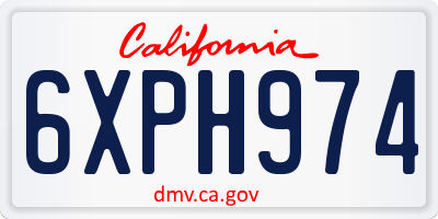 CA license plate 6XPH974