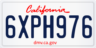 CA license plate 6XPH976
