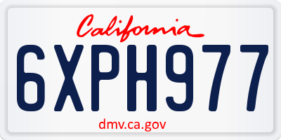 CA license plate 6XPH977