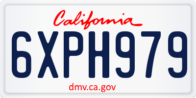 CA license plate 6XPH979