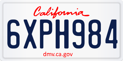 CA license plate 6XPH984