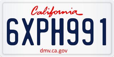 CA license plate 6XPH991