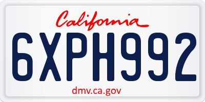 CA license plate 6XPH992