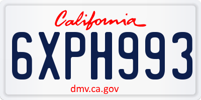 CA license plate 6XPH993