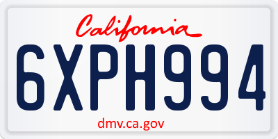 CA license plate 6XPH994