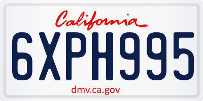 CA license plate 6XPH995