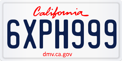 CA license plate 6XPH999