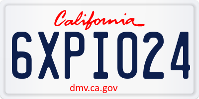 CA license plate 6XPI024