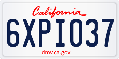 CA license plate 6XPI037