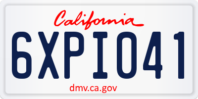 CA license plate 6XPI041