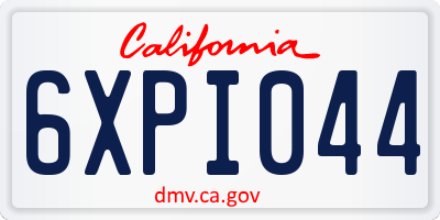 CA license plate 6XPI044
