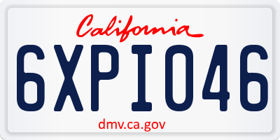 CA license plate 6XPI046