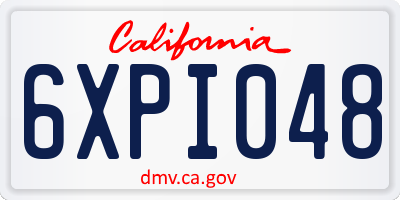 CA license plate 6XPI048