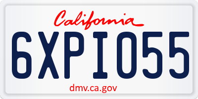 CA license plate 6XPI055