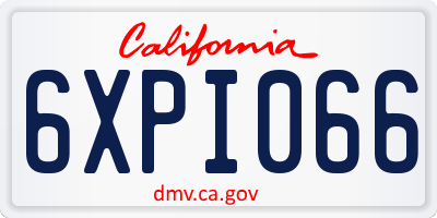 CA license plate 6XPI066