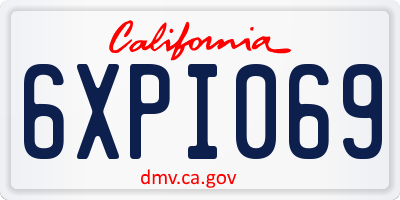 CA license plate 6XPI069