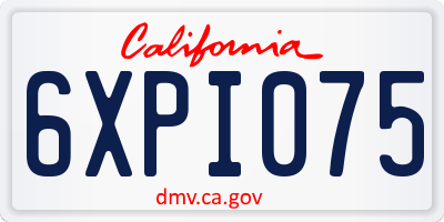 CA license plate 6XPI075