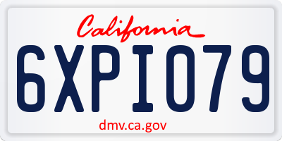 CA license plate 6XPI079