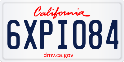 CA license plate 6XPI084