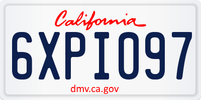 CA license plate 6XPI097