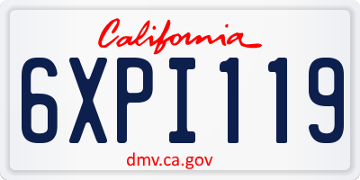 CA license plate 6XPI119
