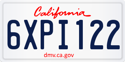 CA license plate 6XPI122